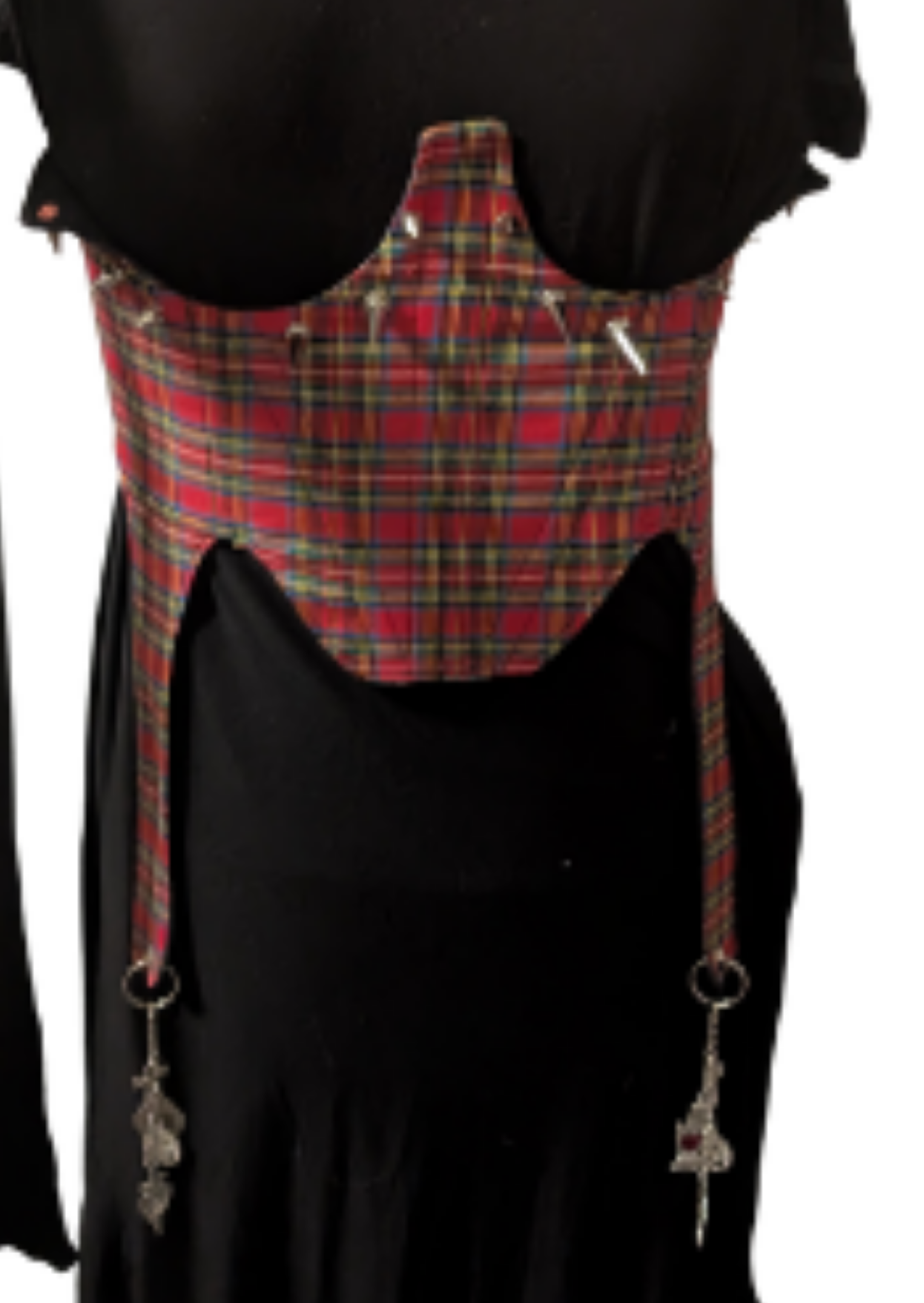 Red Plaid under bust corset
