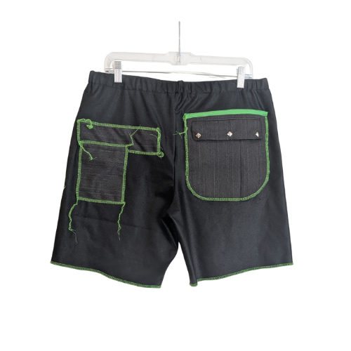 Absolutely Stressed shorts: green and black
