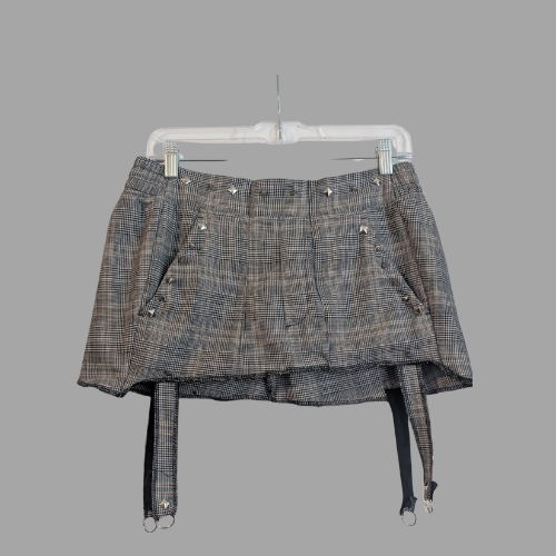 Grey plaid mini skirt