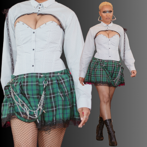 Green Plaid skirt