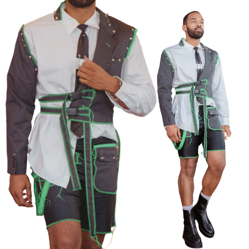Absolutely Stressed shorts: green and black